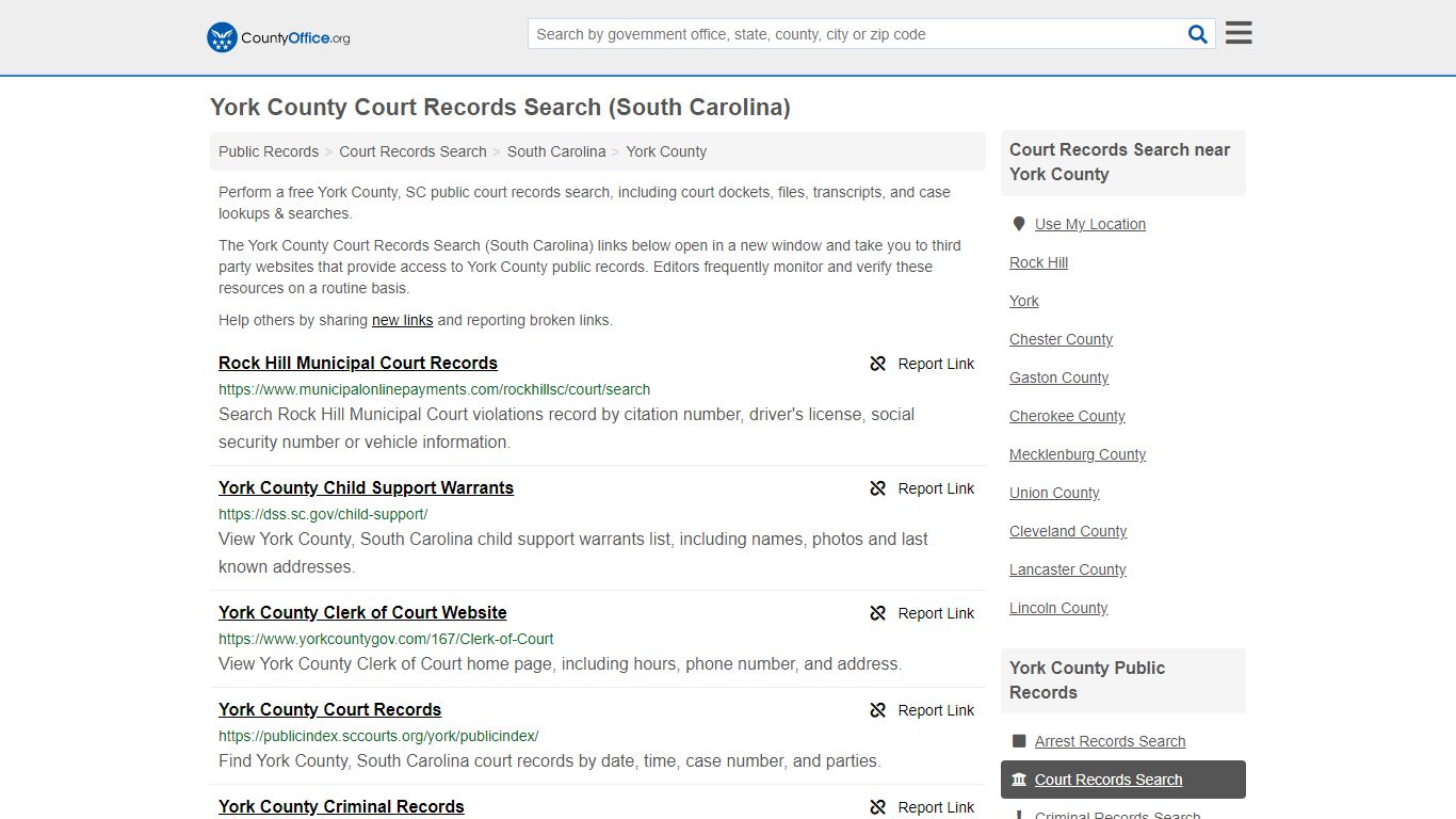 Court Records Search - York County, SC (Adoptions ...